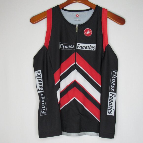 Castelli Black Red 1/2 Zip Cycling Sleeveless Bike Jersey Women's XXlarge - Picture 9 of 11